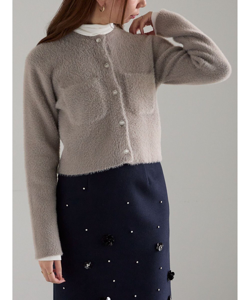 Te chichi ショートシャギーポケットカーディガン 