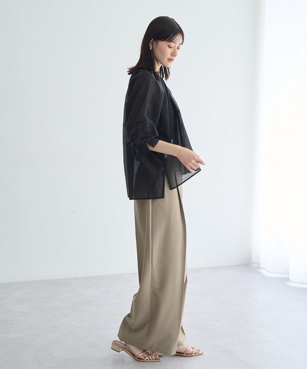 YECCA VECCA タックスリーブシアーシャツ 