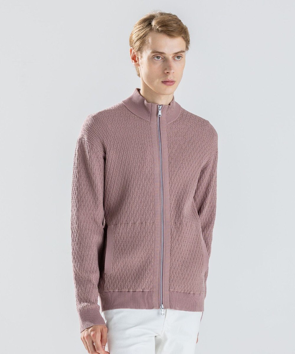 JOSEPH HOMME 【新柄】 ヴィスコースリンクス　ハイネックジップアップカーディガン 