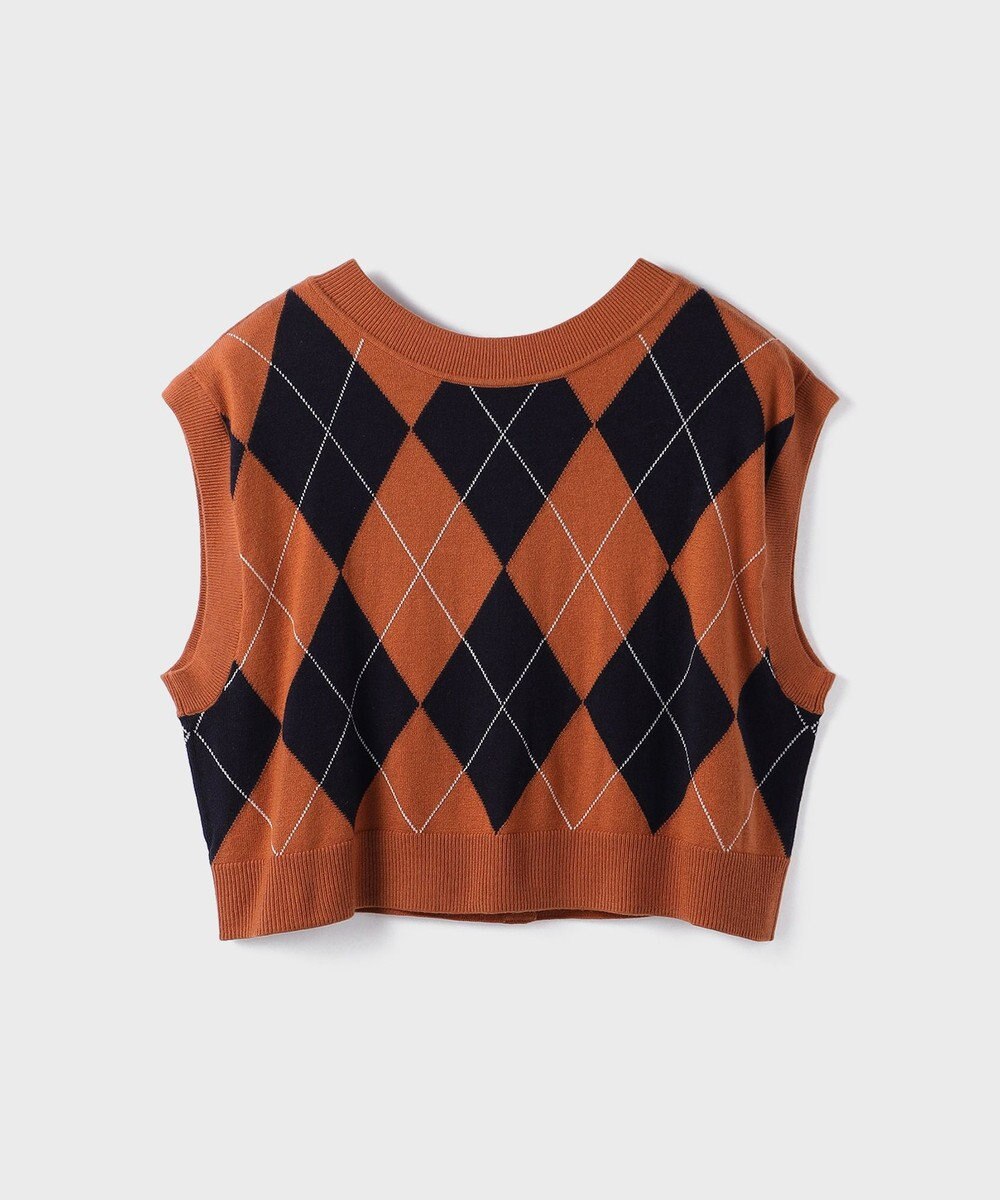 GRACE CONTINENTAL アーガイルニットベスト 