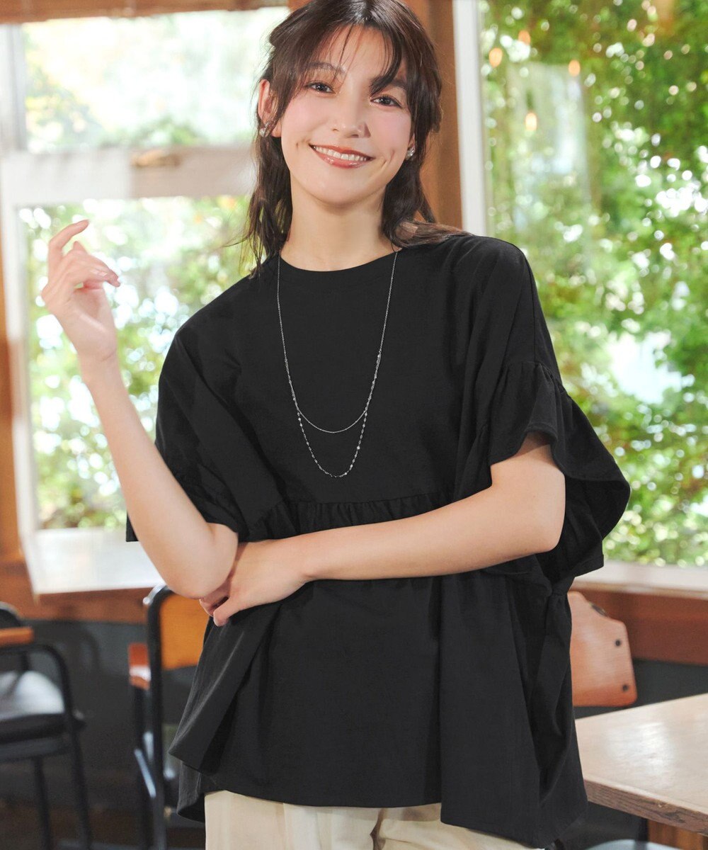 Tiaclasse 【新色追加】ギャザー切り替えフレアプルオーバー 