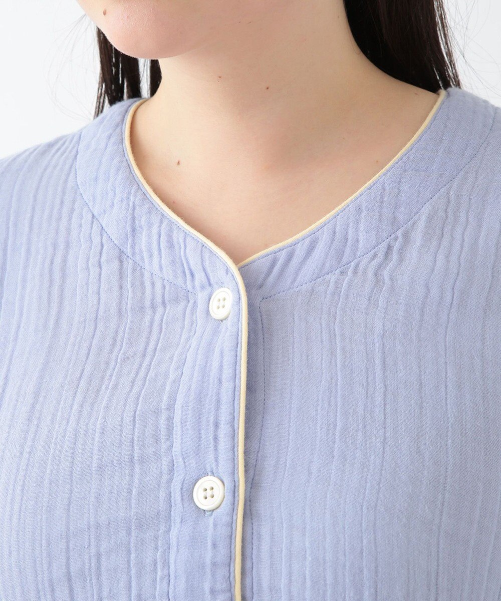 UCHINO クレープガーゼ ノーカラーレディスパジャマ 