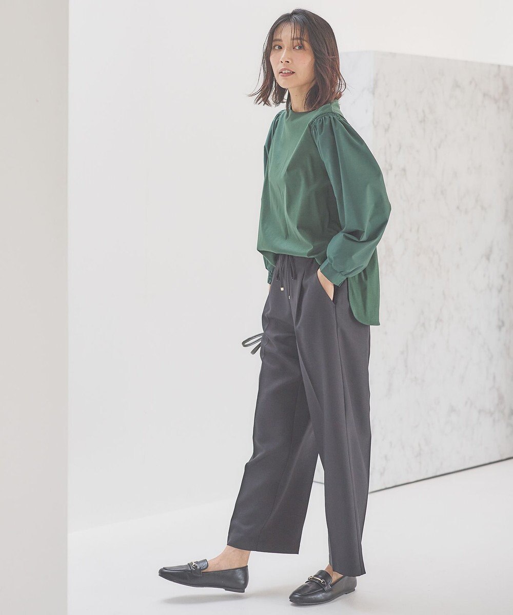 ANY L 【洗濯機可】着映えるシャーリングトップス 