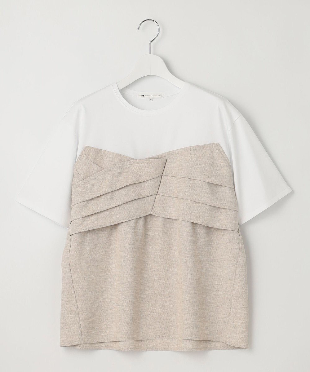 23区 【WEB限定カラーあり/洗える】スムースデザイン コンビ カットソー 