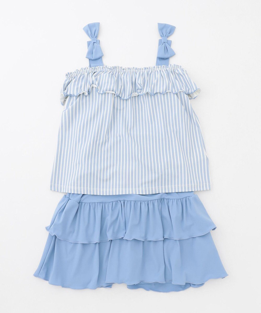 組曲 KIDS 【UVカット】【SS-Lサイズ】マリンストライプ スイムウェア(セパレート) 