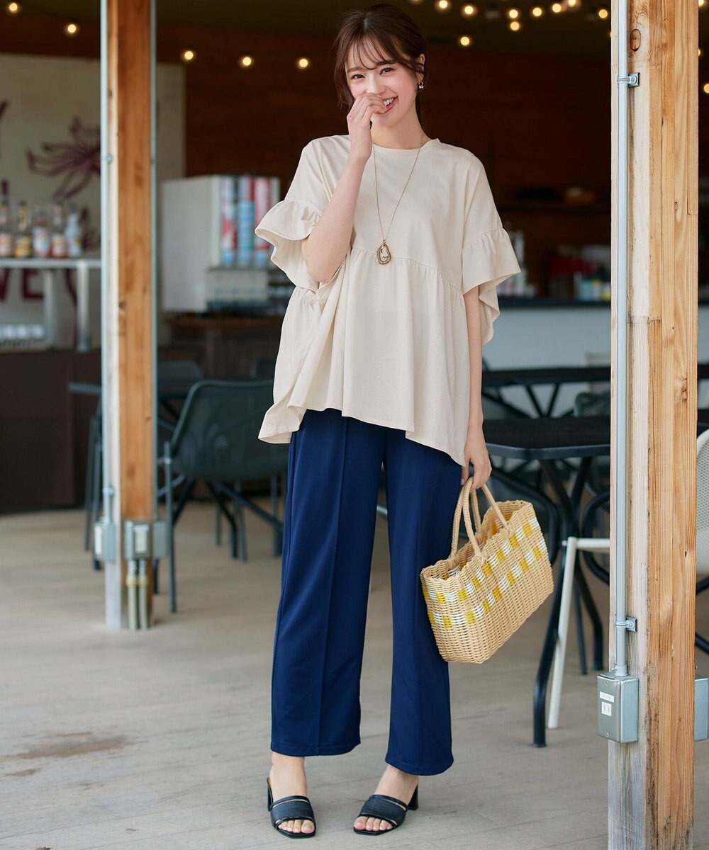 Tiaclasse 【新色追加】ギャザー切り替えフレアプルオーバー 