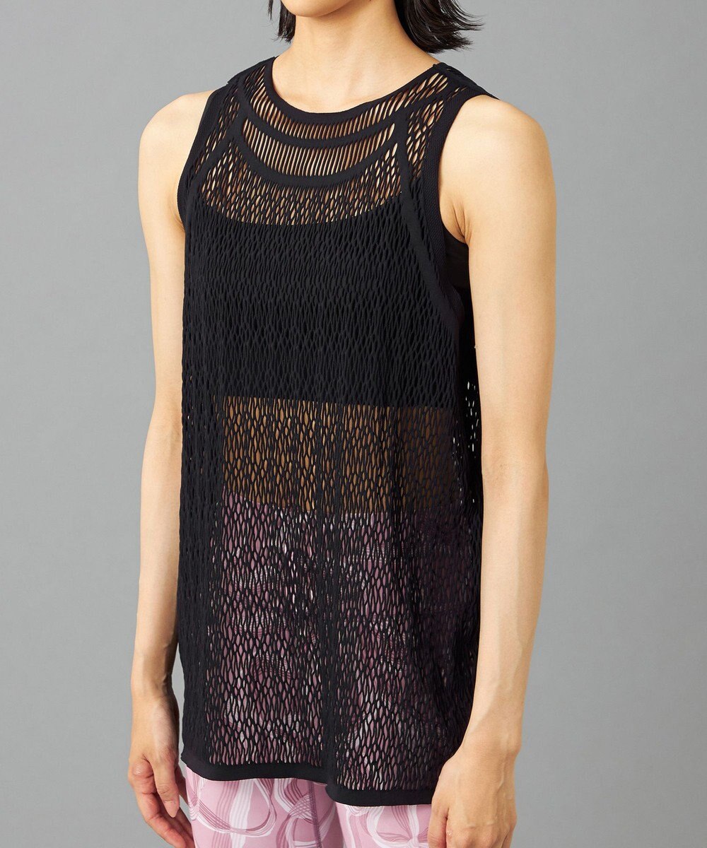 Chacott 【ノーソーイングニット】ランダムメッシュニットタンクトップ 