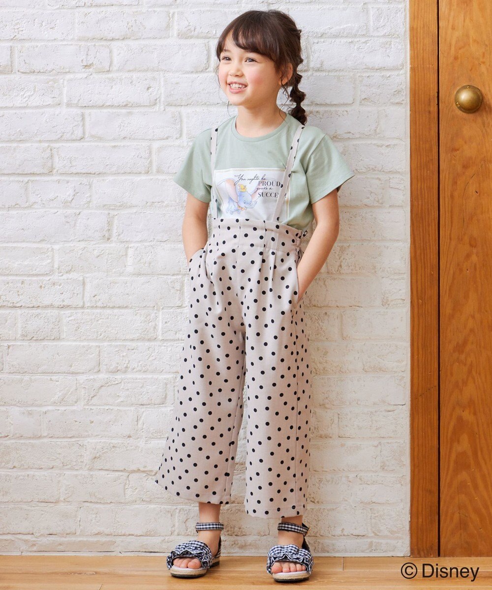 ANY KIDS 麻ライク ドット柄 ガウチョ 