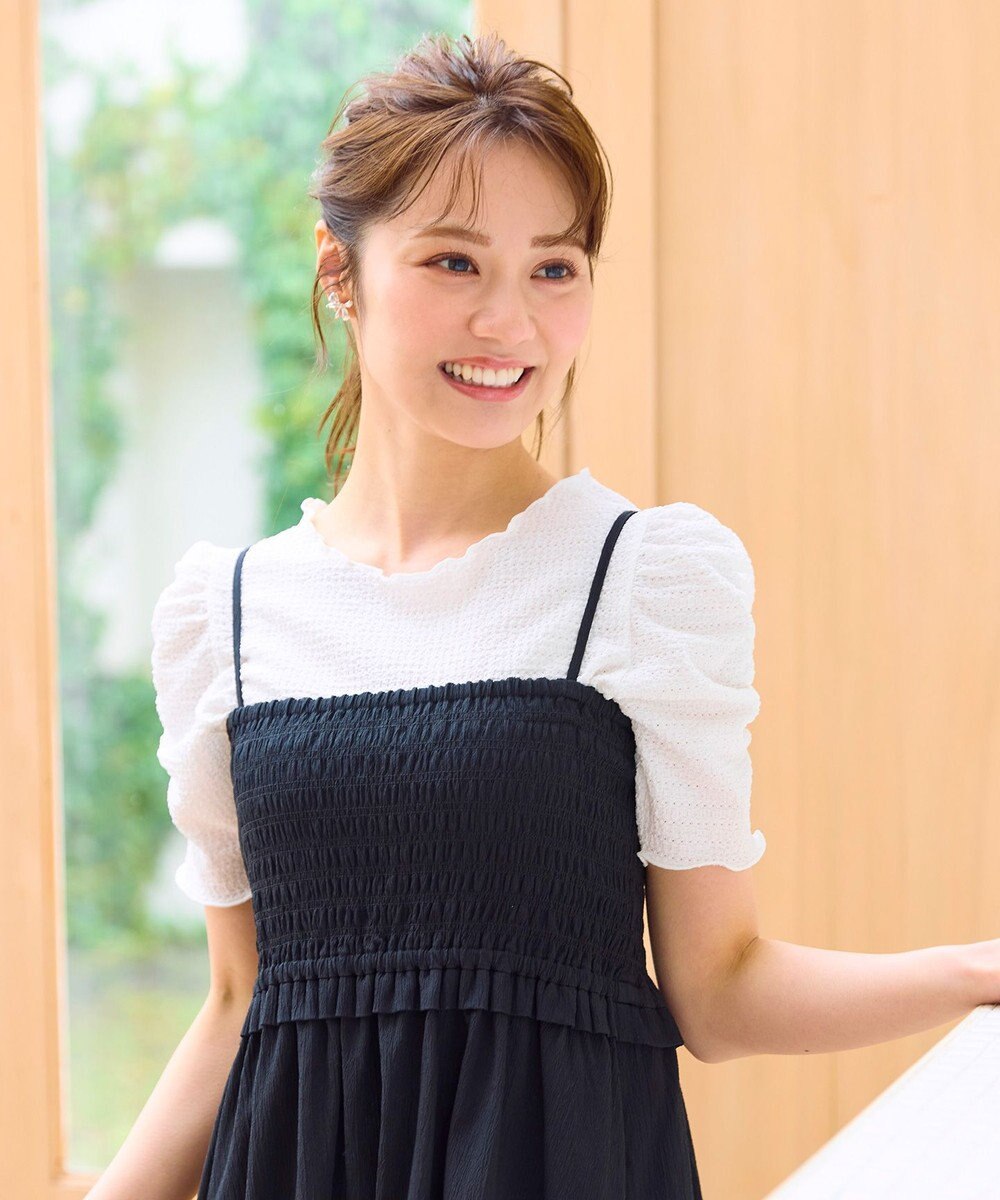 Feroux 【洗える】レーシージャガード カットソー 