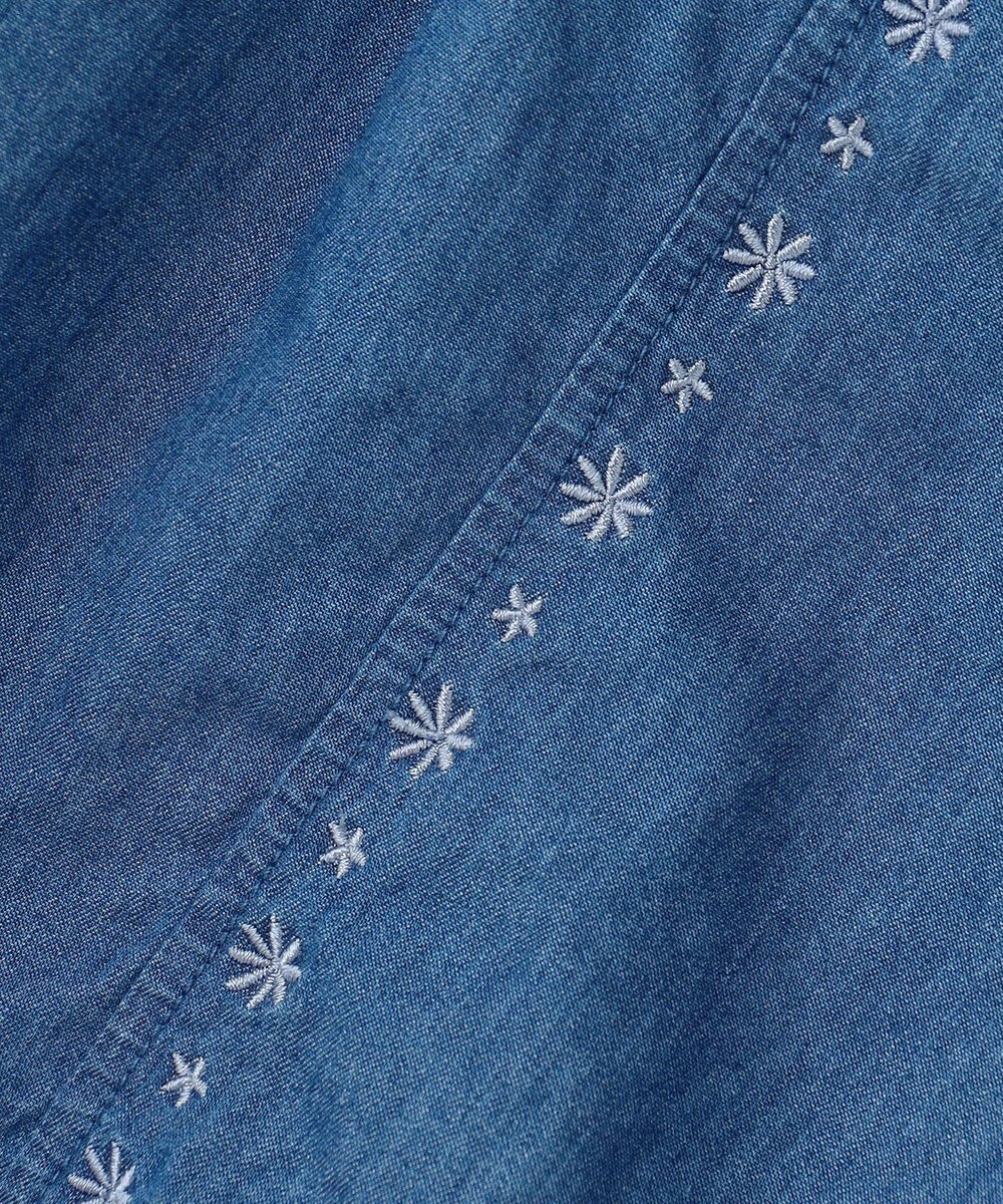 組曲 KIDS 【150-160㎝】 ブルーフラワーデニムキュロット 