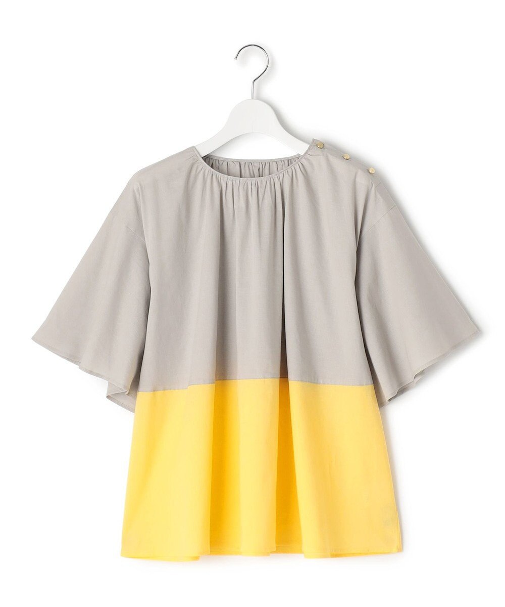 J.PRESS YORK STREET 【WOMEN】バイカラーギャザー ブラウス 