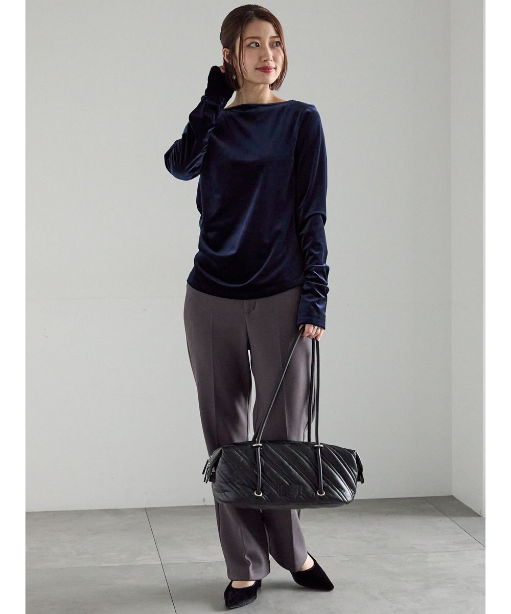 Te chichi ベロアサイドギャザートップス 