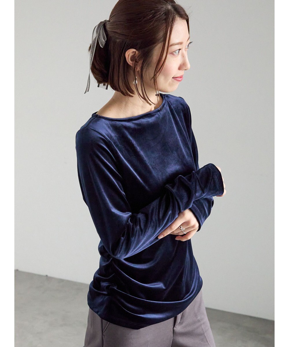 Te chichi ベロアサイドギャザートップス 