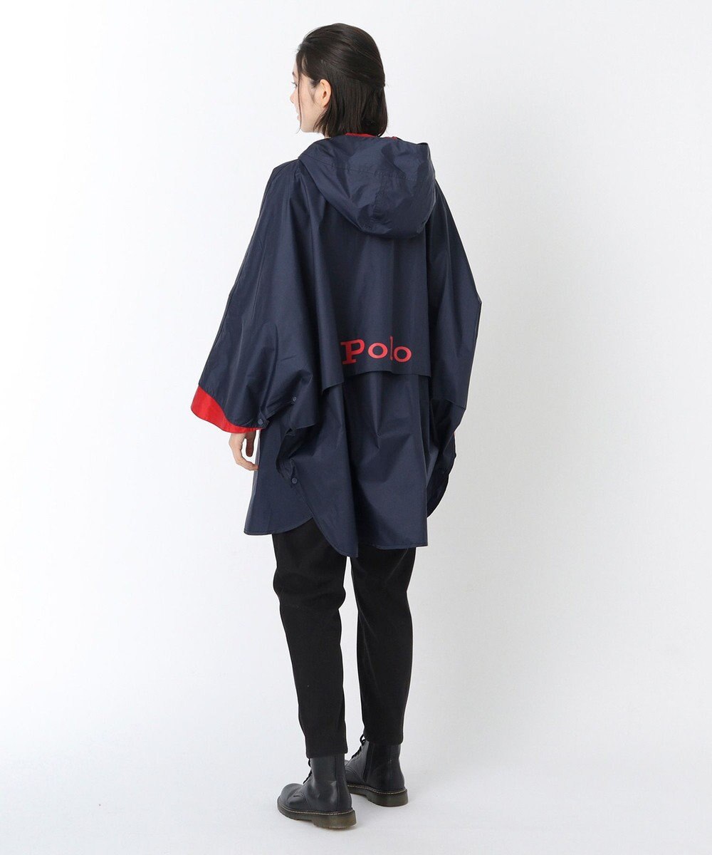 MOONBAT POLO RALPH LAUREN レインポンチョ 透湿撥水 カラーブロック 収納袋付き 