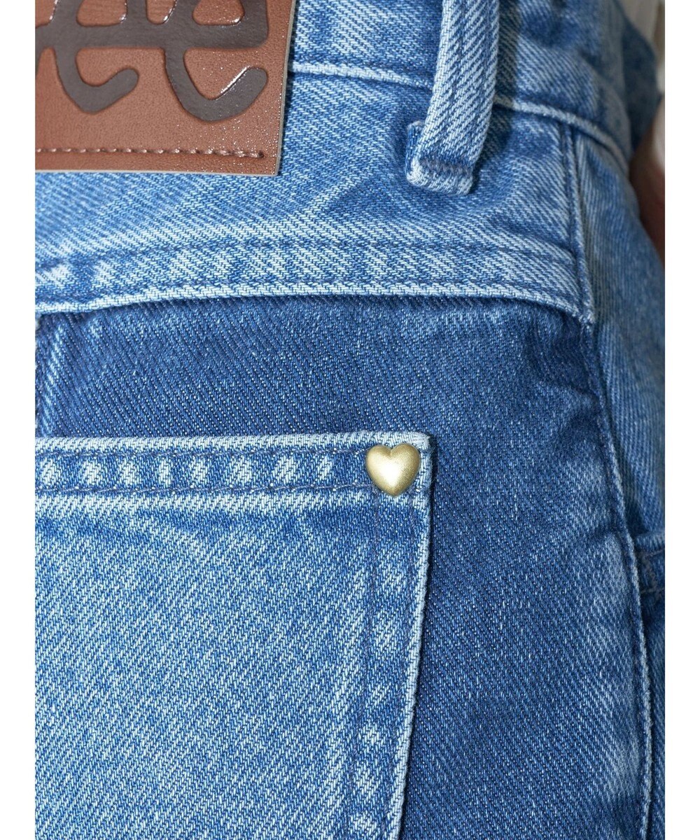 earth music&ecology Ｌｅｅ×ｅ．ｍ．ａ．ｅ　切替デニムフレアパンツ 