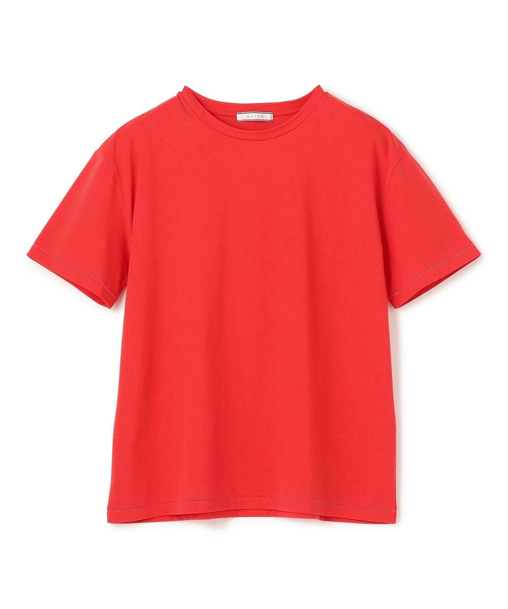 BEIGE， 【洗える】VERONICA / カラーステッチ半袖クルーネックＴシャツ 