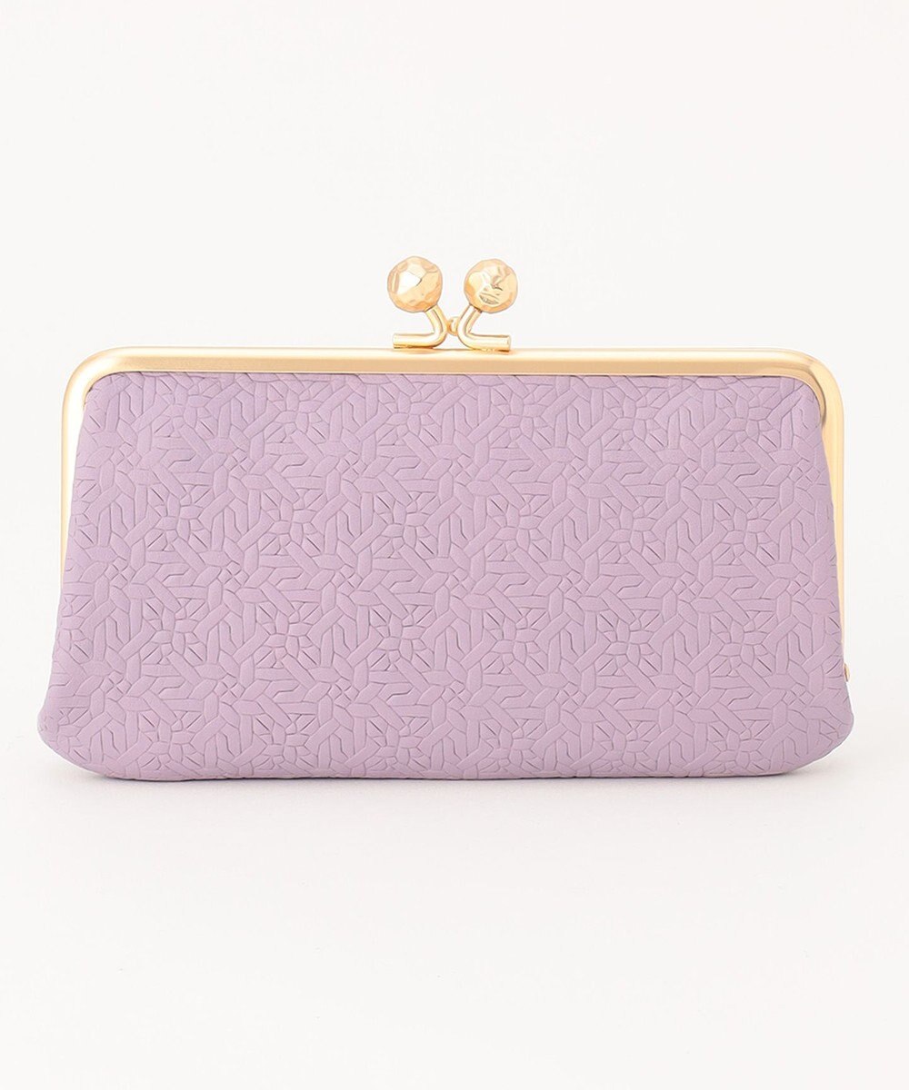 UNBILLION perche 抗菌レザー型押しがま口長財布 