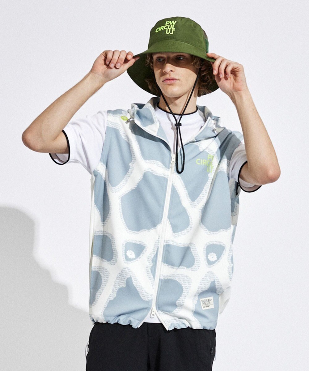 PW CIRCULUS 【袖2WAY】【MEN】プリント デタッチャブル アノラック 