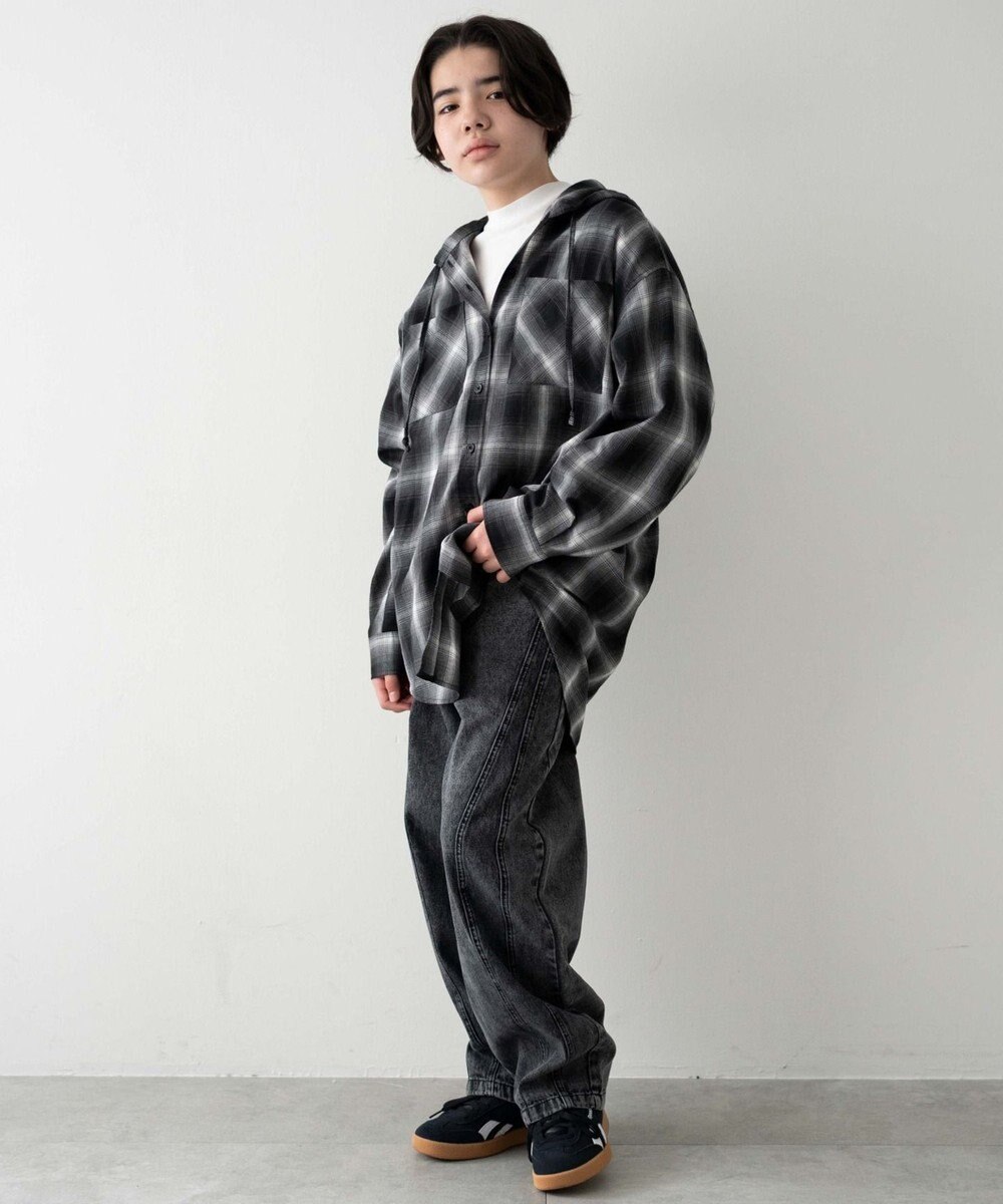 WEGO 【KIDS/150cm/160cm/ウエストゴム】イージー3Dバレルレッグデニムパンツ（JUNIOR） 