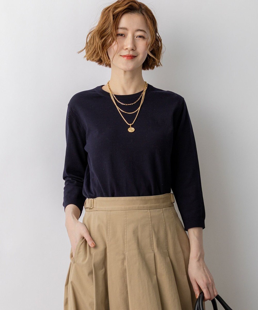 23区 L 【先行予約】プレミアムビオコットン クルーネック ニット 