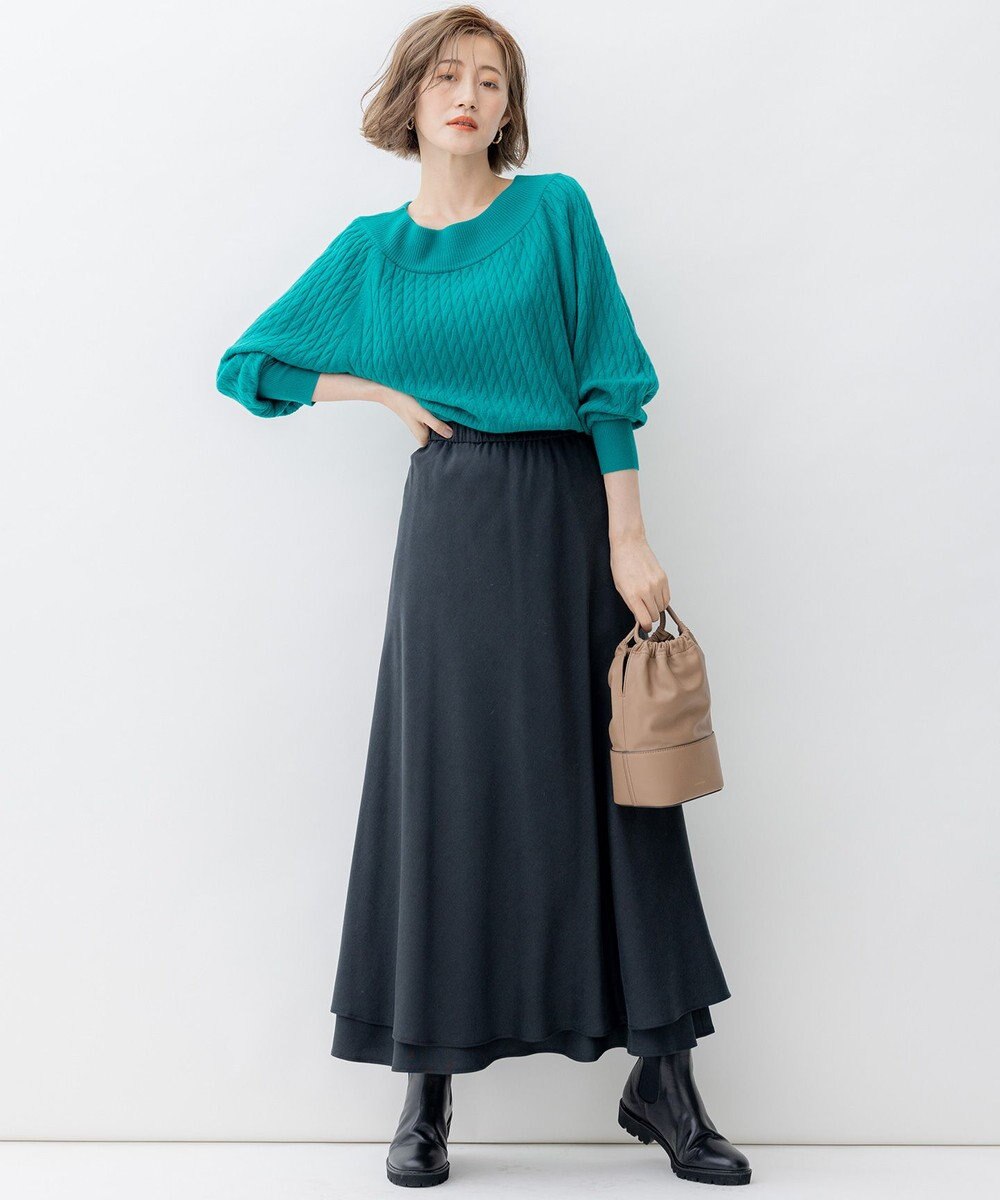 23区 【洗える】セミウーステッド ケーブル ニット 