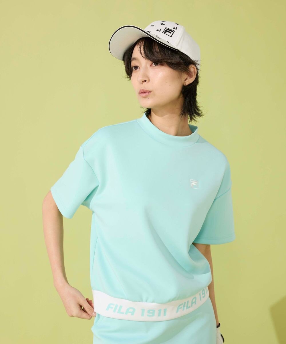 FILA GOLF／marie claire 【FILA GOLF】 裾切り替え半袖モックネックシャツ｜セットアップ可 