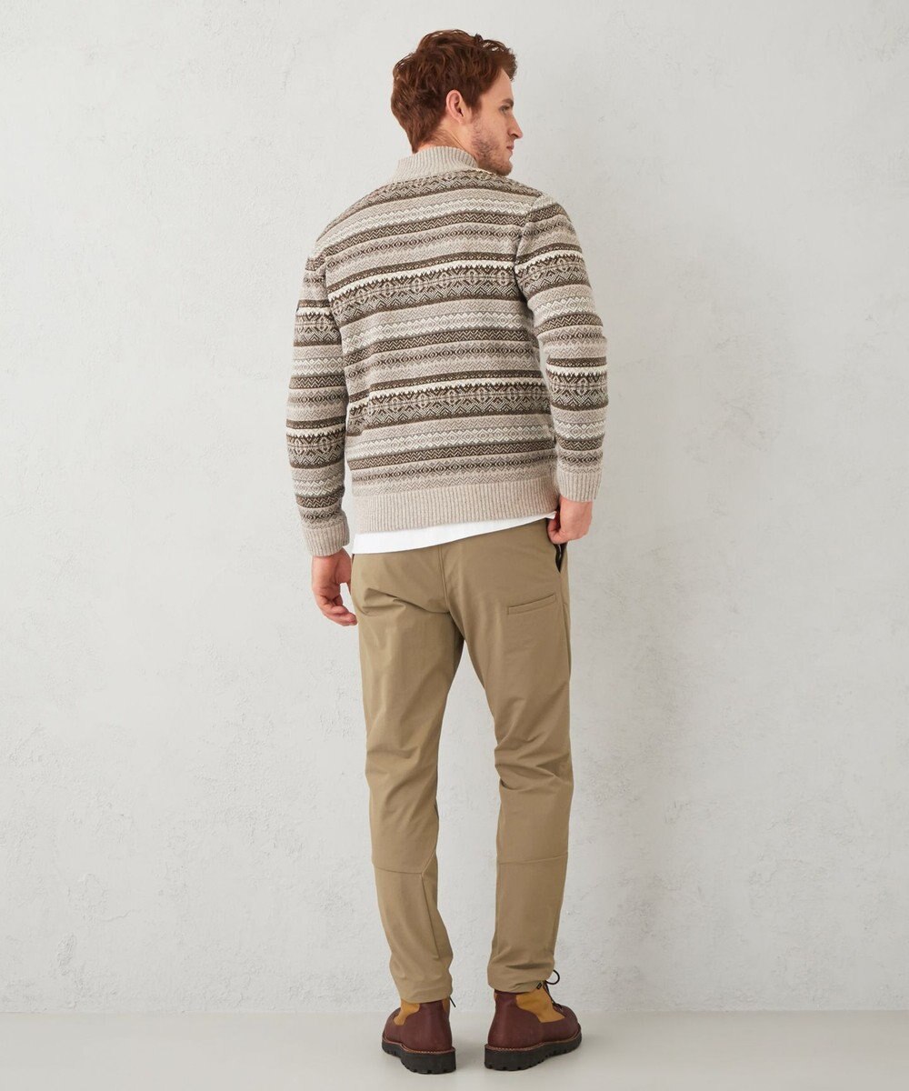 JOSEPH ABBOUD MOUNTAIN 【UNISEX】総裏フルZIPフェアアエル柄 ニットブルゾン 