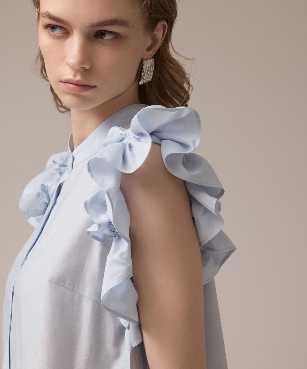 GRACE CONTINENTAL マルチフリルノースリーブブラウス 