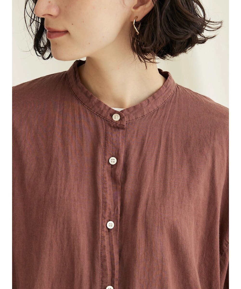 CRAFT STANDARD BOUTIQUE シアーボイルピグメント染めバンドカラーシャツ 