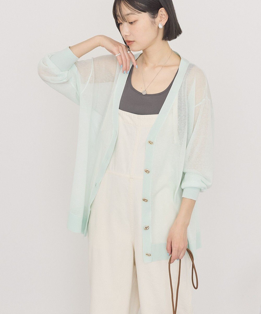 AMERICAN HOLIC メタルボタンシアーVネックカーディガン 