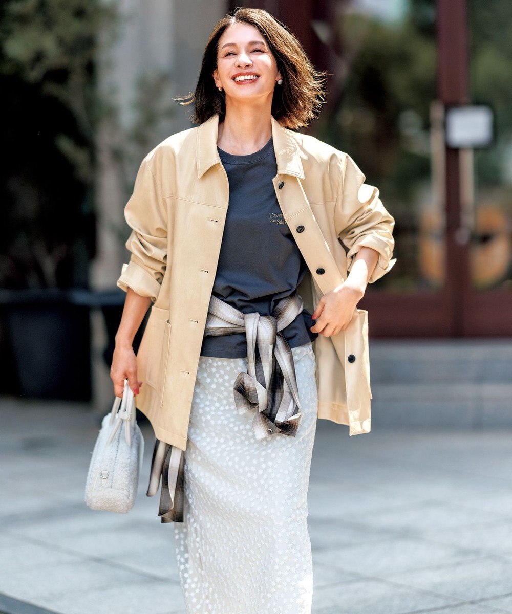 UNFILO L エンブロイダリー レーススカート 