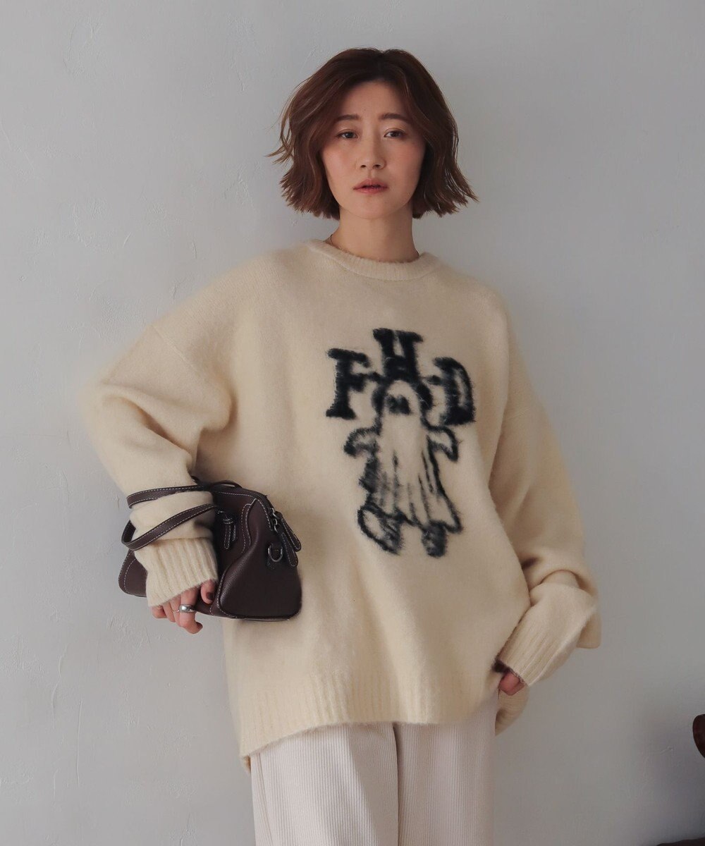 WEGO 【ユニセックス着用ITEM/MLサイズ展開/25年秋冬新作】ファジーグラフィックプルオーバー 