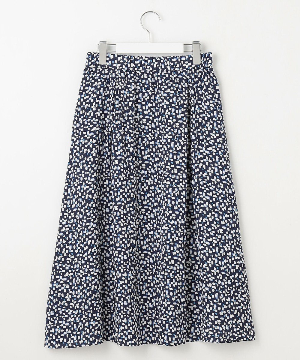 自由区 L 【カタログ掲載・セットアップ対応・洗える】ジオメトリックフラワードットプリント スカート 