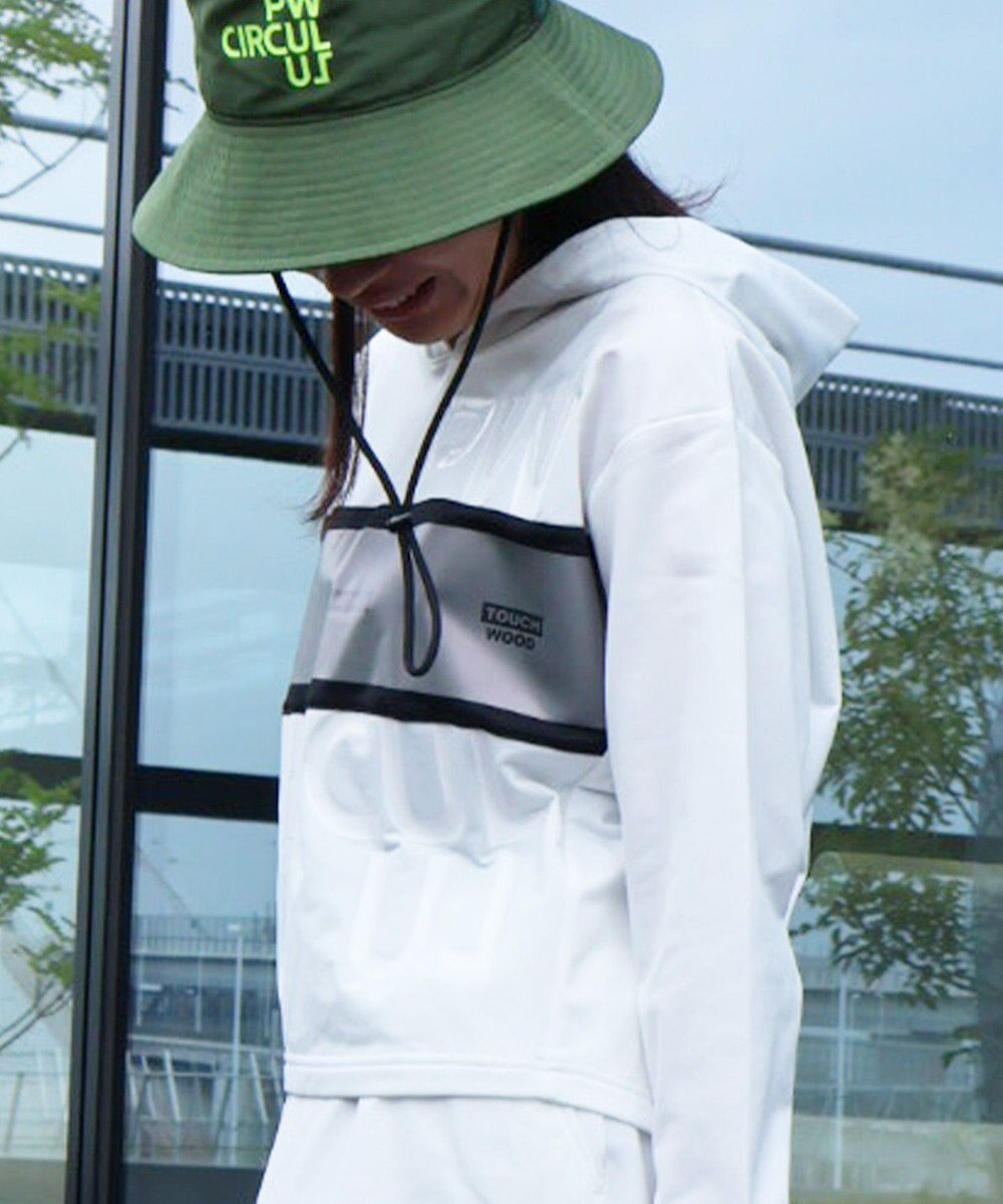 PW CIRCULUS 【WOMEN】【洗える/軽量】裏毛 ロゴ フーデッド プルオーバー ゴルフウェア レディース 