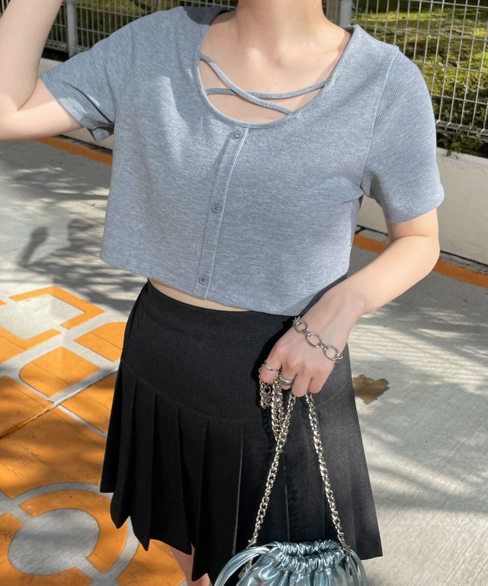 WEGO フロントクロスショートリブT 