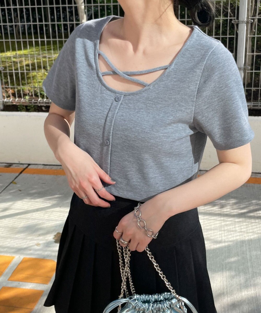 WEGO フロントクロスショートリブT 