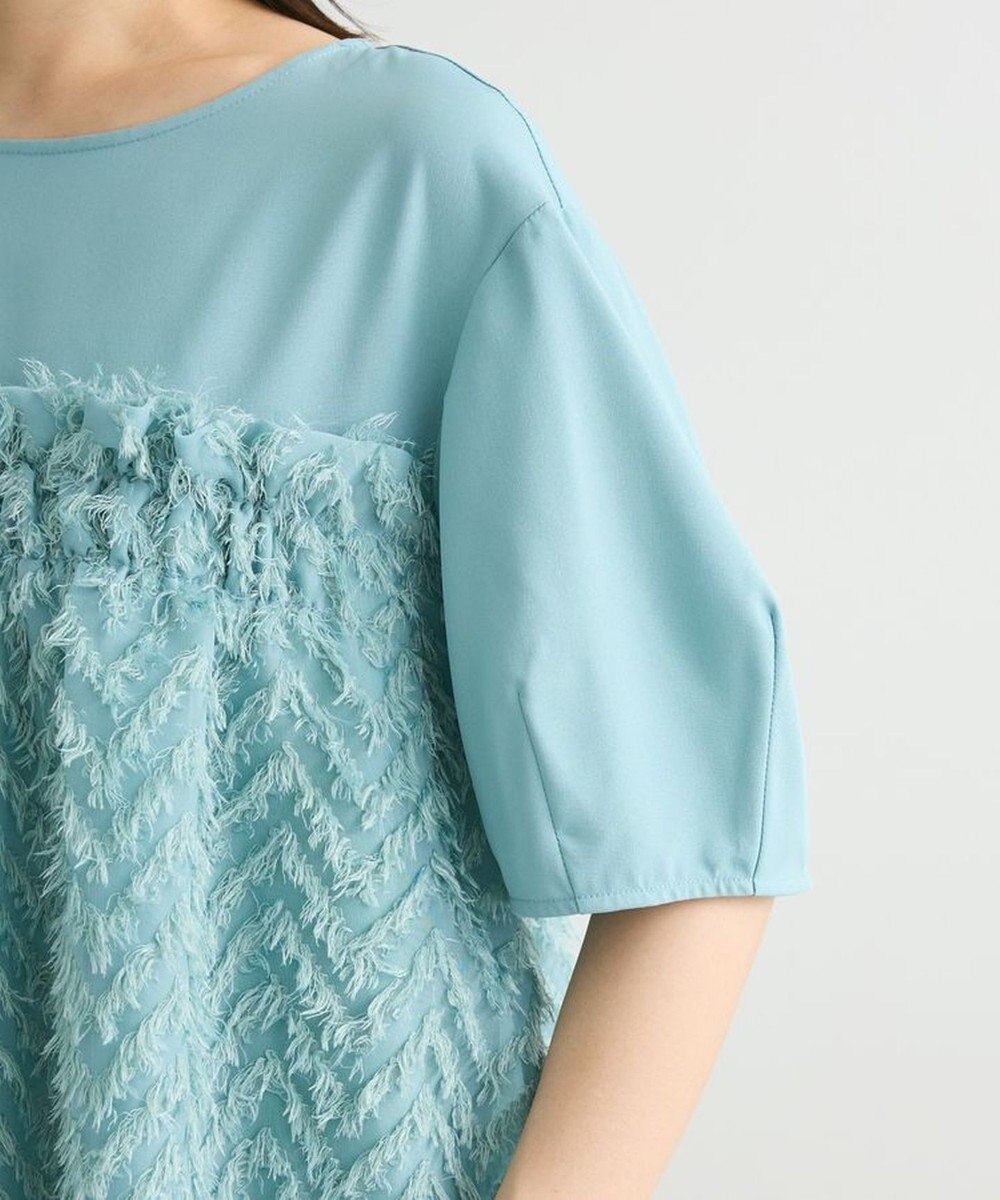 Green Parks フェザージャガードドッキングブラウス 