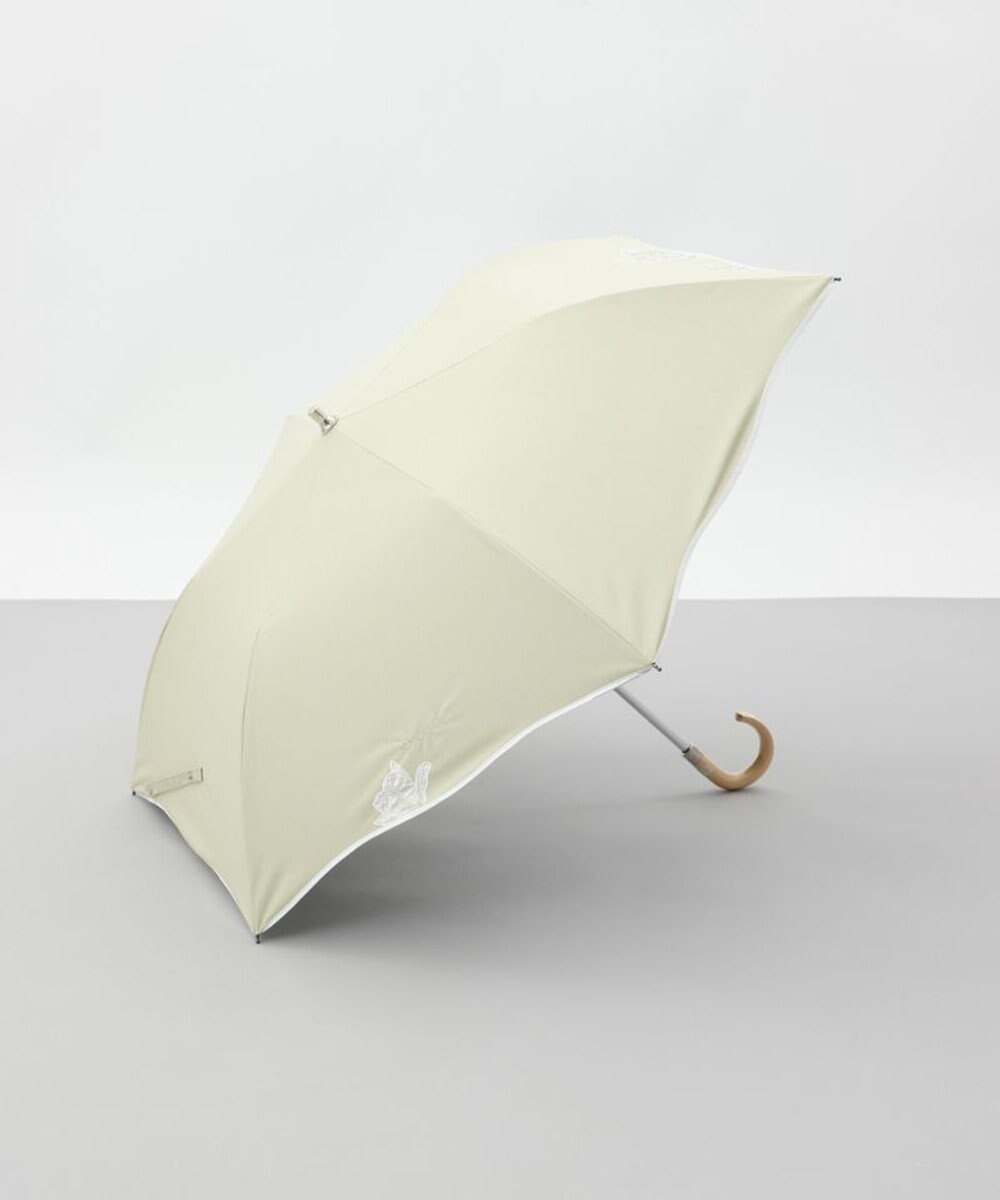 AURORA 【 NINA RICCI（ニナリッチ）】アップリケ刺しゅう/パイピング晴雨兼用傘（折りたたみ傘） 