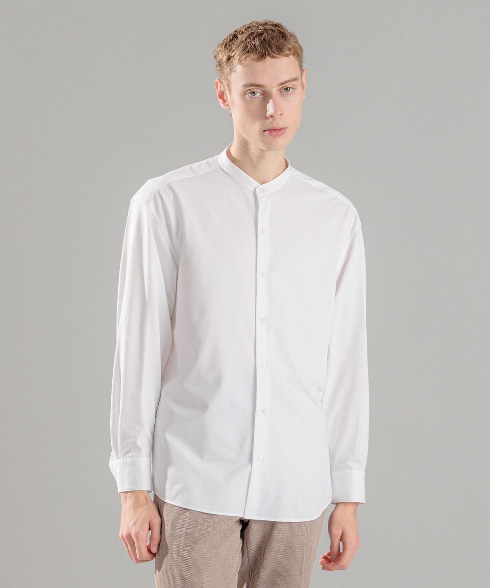 JOSEPH HOMME ハイゲージコットンジャージー 　バンドカラーシャツ 