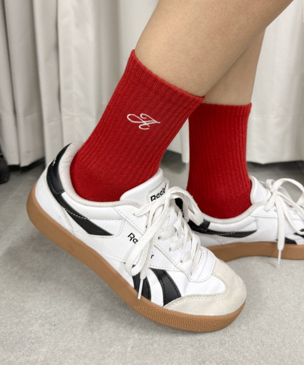 WEGO アルファベット刺繍ソックス 