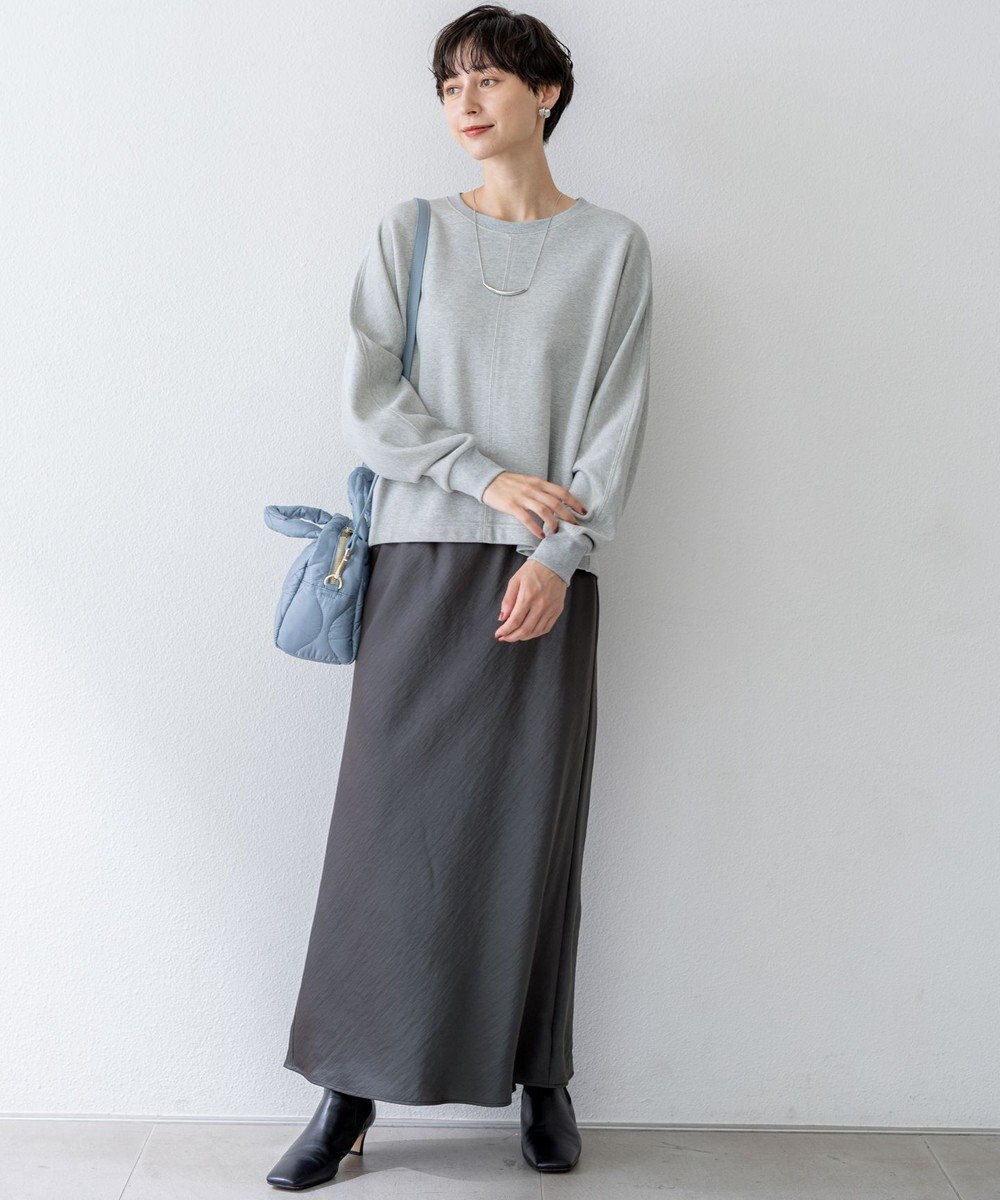 23区 【洗える】シャイニーコットンテリー ドルマン スウェット 