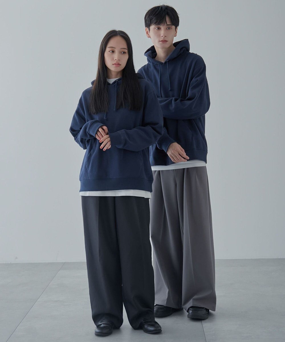 WEGO 【ユニセックス着用ITEM/裏起毛】リラックスフィットスウェットプルパーカー 