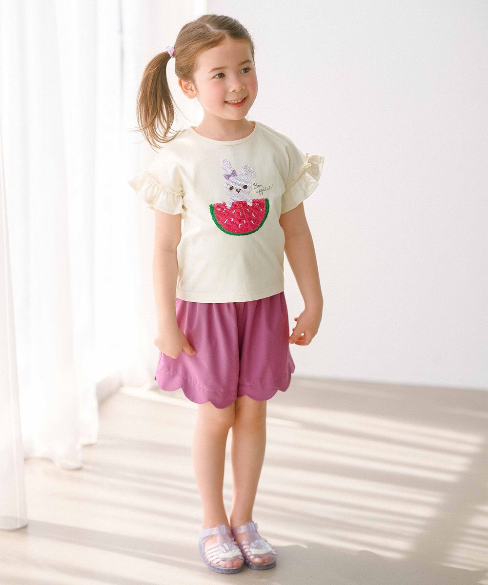 ANY KIDS 接触冷感 しろくま ミラクルスパンコール Tシャツ 