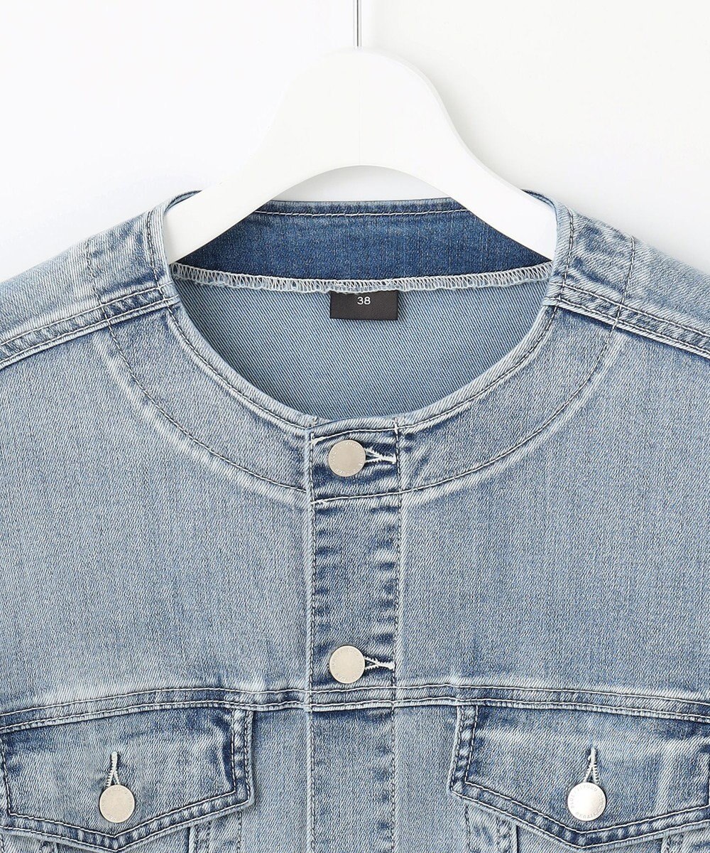 自由区 L 【ご好評につき追加生産・洗える】USUKARU DENIM ノーカラージャケット 