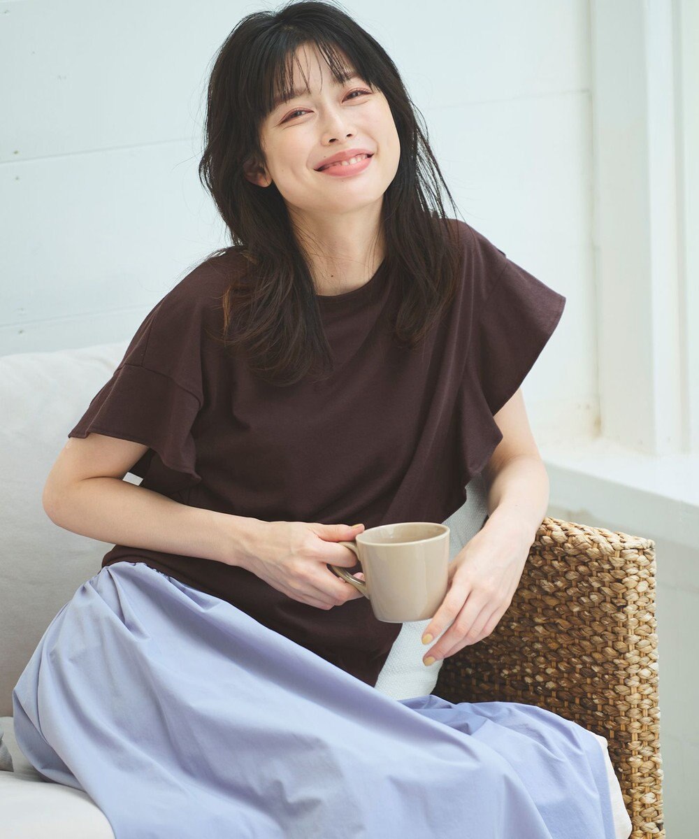 ANY 【接触冷感/UVケア/シワになりにくい】フレアスリーブ TブラウスⅡ 