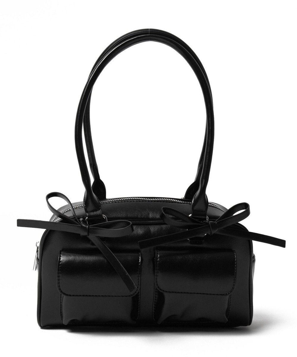 WEGO リボン付きボストンバッグ 