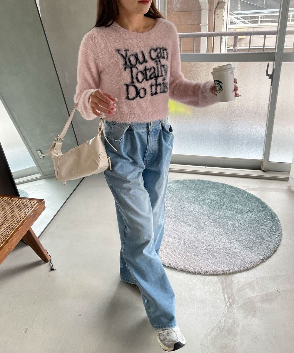 WEGO シャギーロゴコンパクトニット 