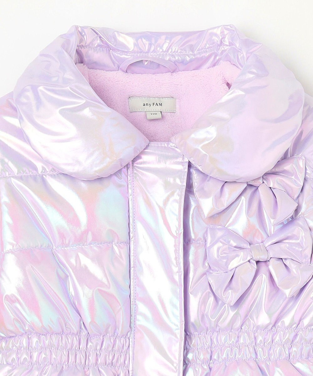 ANY KIDS パール調×フリースボア中綿コート 
