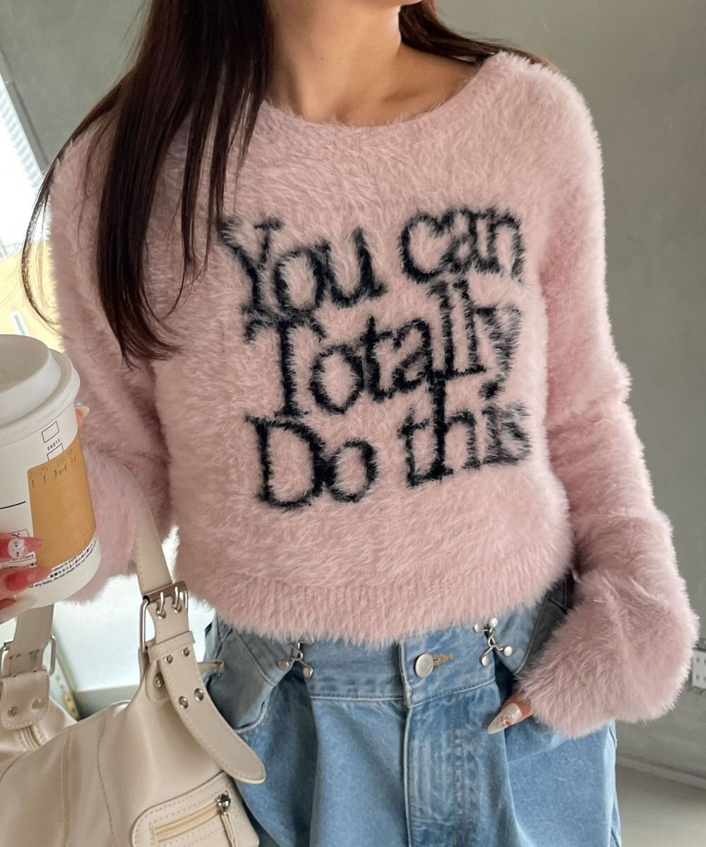 WEGO シャギーロゴコンパクトニット 