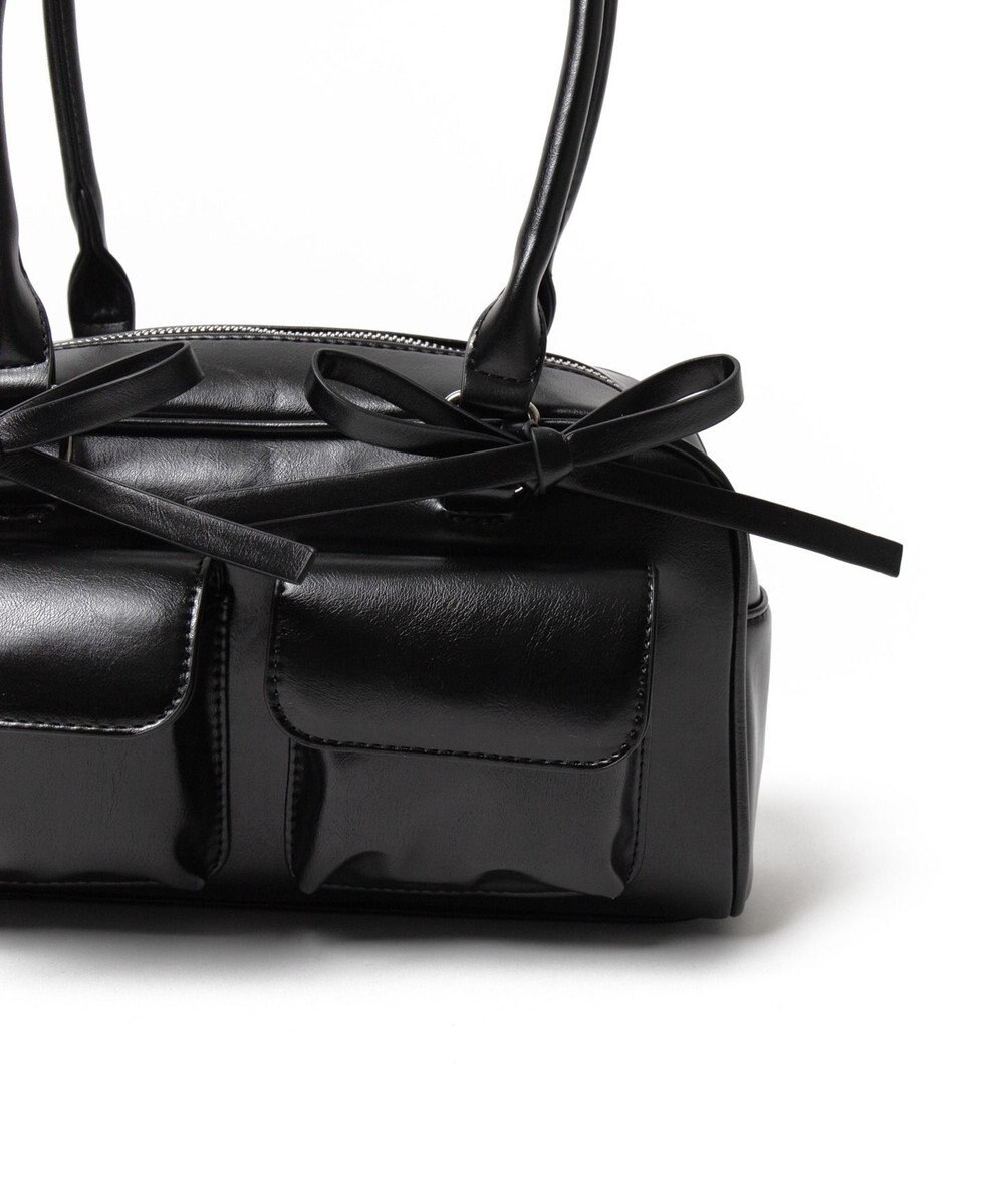 WEGO リボン付きボストンバッグ 